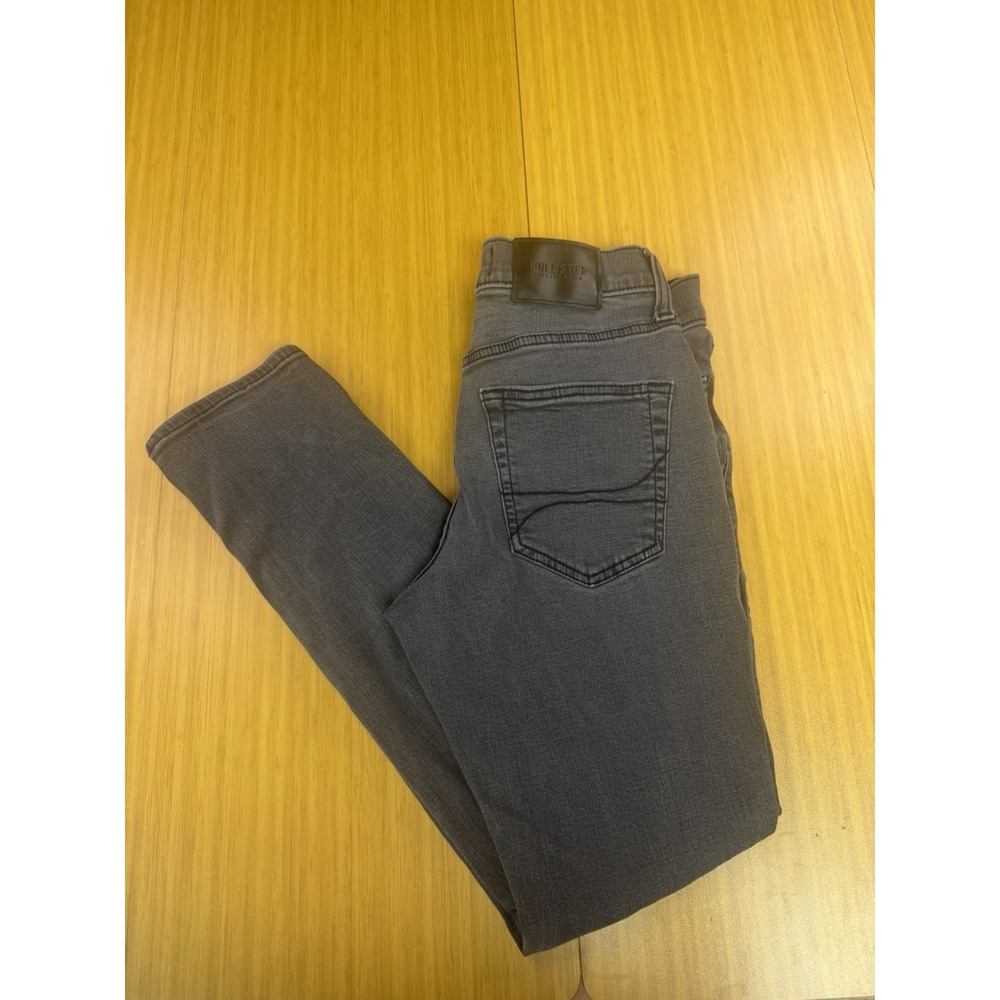 Hollister Women's Black Stretch Jeans Distressed Knee Skinny size 29 x 30